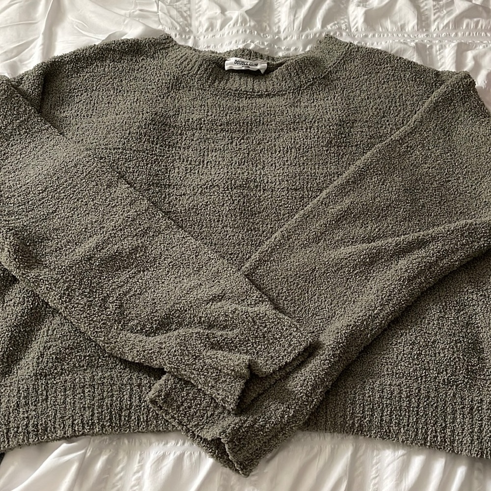 Olive Green Cropped Sweater